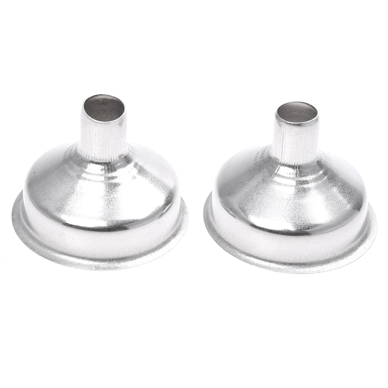 2Pcs Stainless Steel Hip Flask Funnel-Silver