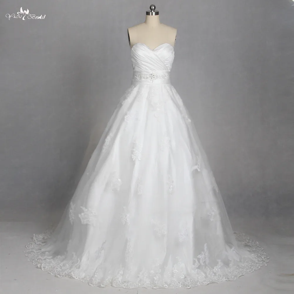 Lz179 аппликация свадебное Милая платье Кружево Vestido De Noiva простейших | Свадьбы и