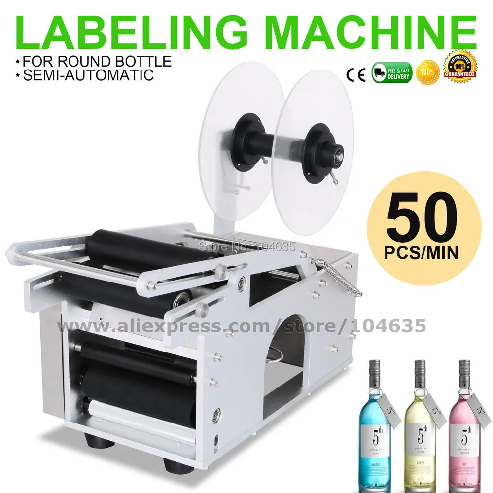 

Factory Price 100% New Semi Automatic Labeling Machine,Adhesive Sticker Labeling Machine,Round Bottle Labeling Machine MT-50