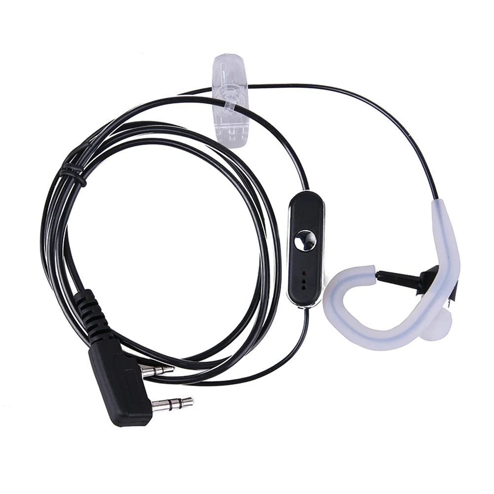 

2 Pin Interphone Earpiece Headset PTT MIC Headphones Earphones Single Ear For BAOFENG KENWOOD Retevis HYT Radio Walkie Talkie