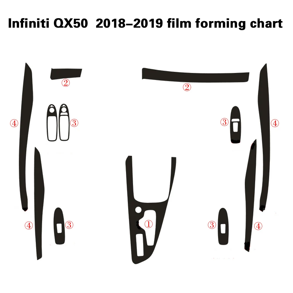 Для Infiniti QX50- внутренняя Центральная панель управления дверная ручка 5D наклейки из углеродного волокна наклейки аксессуары для автомобиля