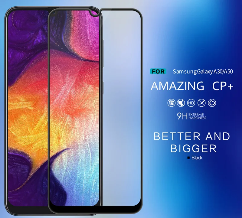 Nillkin CP+ закаленное стекло для samsung Galaxy A30 A50 A70 A40 A70S Защитная Олеофобная панель клей
