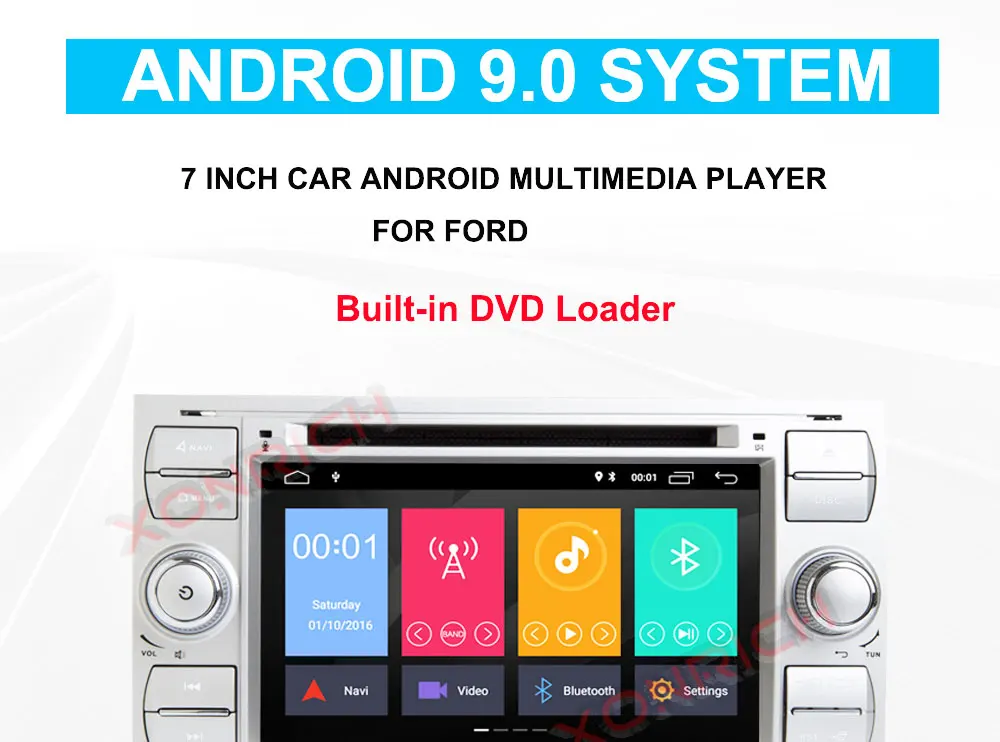 Top Autoradio 2Din Android Car Stereo DVD Multimedia Player For Ford Focus 2 Mondeo 4 C-Max S-Max Ford Fiesta Kuga Fusion Galaxy DSP 6