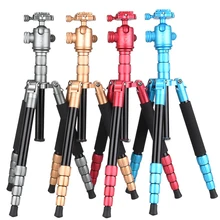 2018 new design aluminum alloy camera tripod colorful portable tripod kit panoramic ball head for dslr and photography outdoor