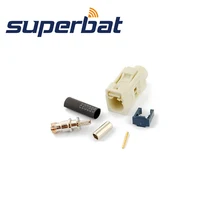 Superbat 10 шт. Fakra обжимной разъем Женский Разъем Белый/9001 Радио С фантом для RG316, RG174, LMR100 кабель