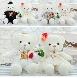 Высокое качество 1 пара медведь плюшевый мишка для свадьбы, мягкие животные и плюшевые игрушки медведь для девочки подарок свадебный