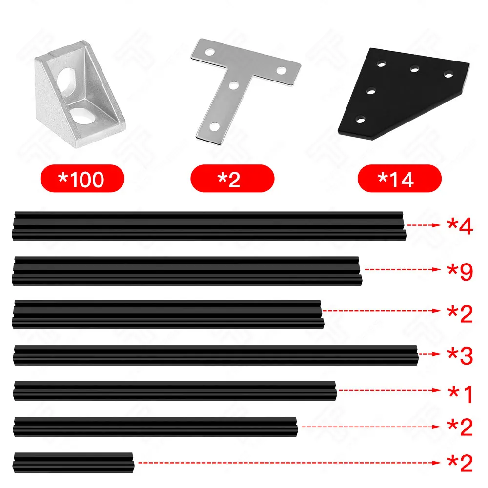 TWO TREES BLV mgn Cube Frame kit& Hardware Kit For DIY CR10 3D Printer Z axis-mgn rails base 442MM