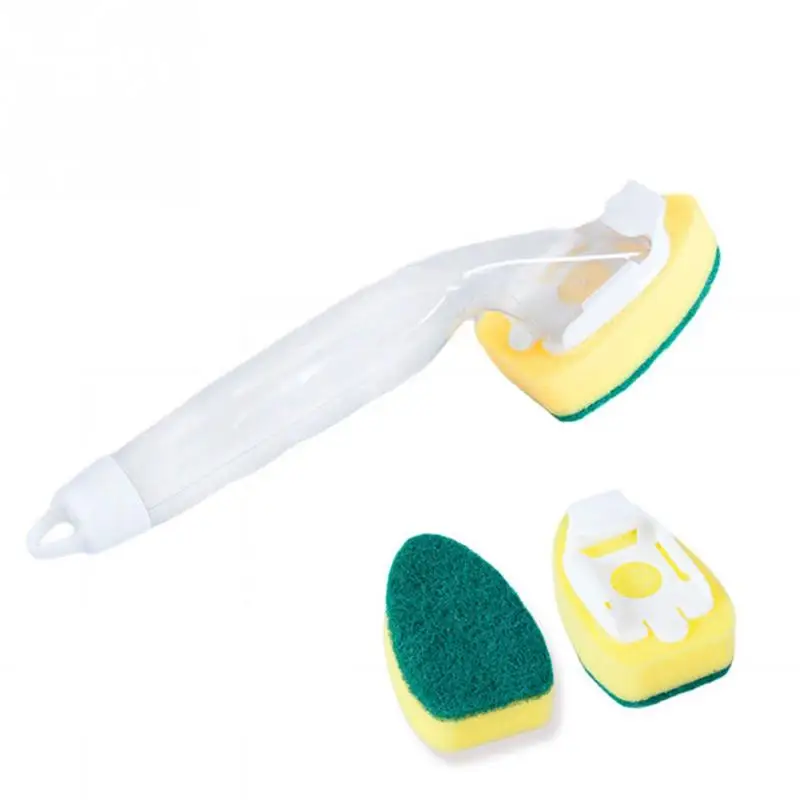 

Sponge Kitchen Brush Refill Liquid Soap Dispenser Cleaning Scrubber Washing Dish Brush