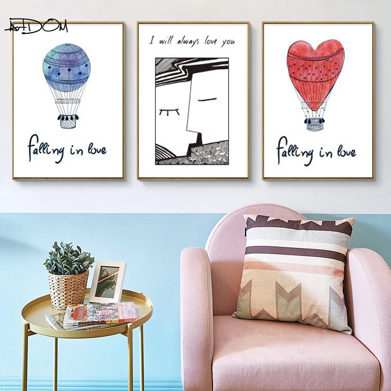 Artdom скандинавский плакат без рамки с надписью Love Cuadros Decoracion настенные