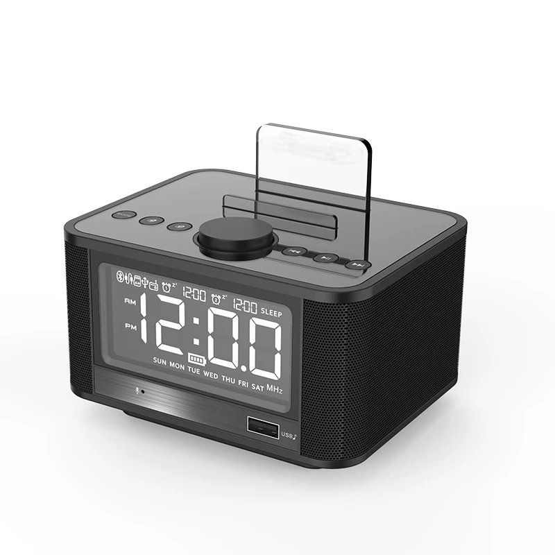 

X7 Table Dock Station Stereo Wireless Bluetooth Speaker Support Alarm FM Radio Player 4000mah Power Bank TF Card USB Aux