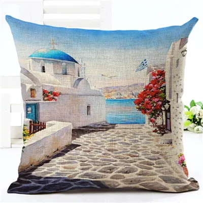 Лидер продаж Американский городок дома декоративная подушка для дивана Подушка Чехол из хлопка и льна квадратные подушки - Цвет: 1