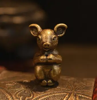

Collection archaize brass pig small statue