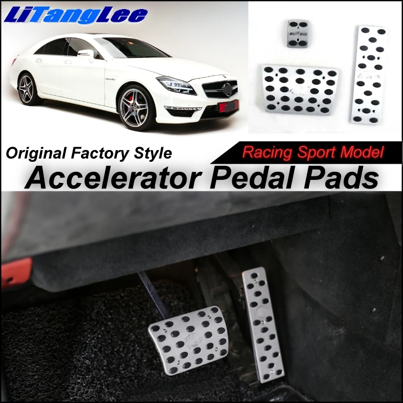 

LitangLee Car Accelerator Pedal Pad Cover Sport Racing Design For Mercedes Benz CL MB C216 2006~2015 AT Drill Type Cover