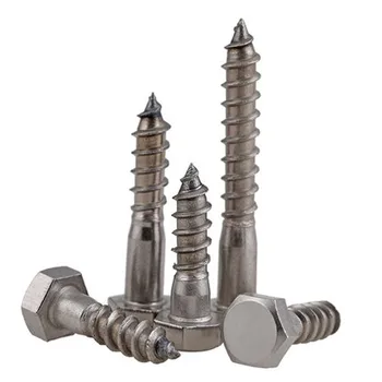 

1pcs M10 304 stainless steel Hexagon Self-tapping screws DIN571 Hex head Wood screw bolt 50mm-100mm Length