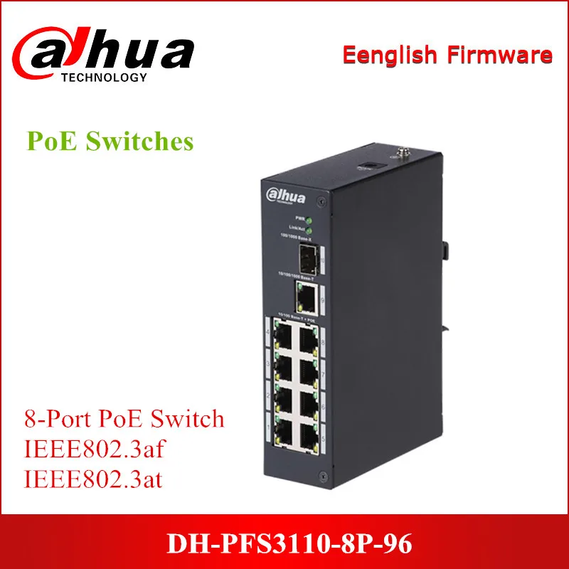 Dahua PoE коммутаторы DH-PFS3110-8P-96 8-портовый коммутатор (неуправляемый) Поддержка IEEE802.3af