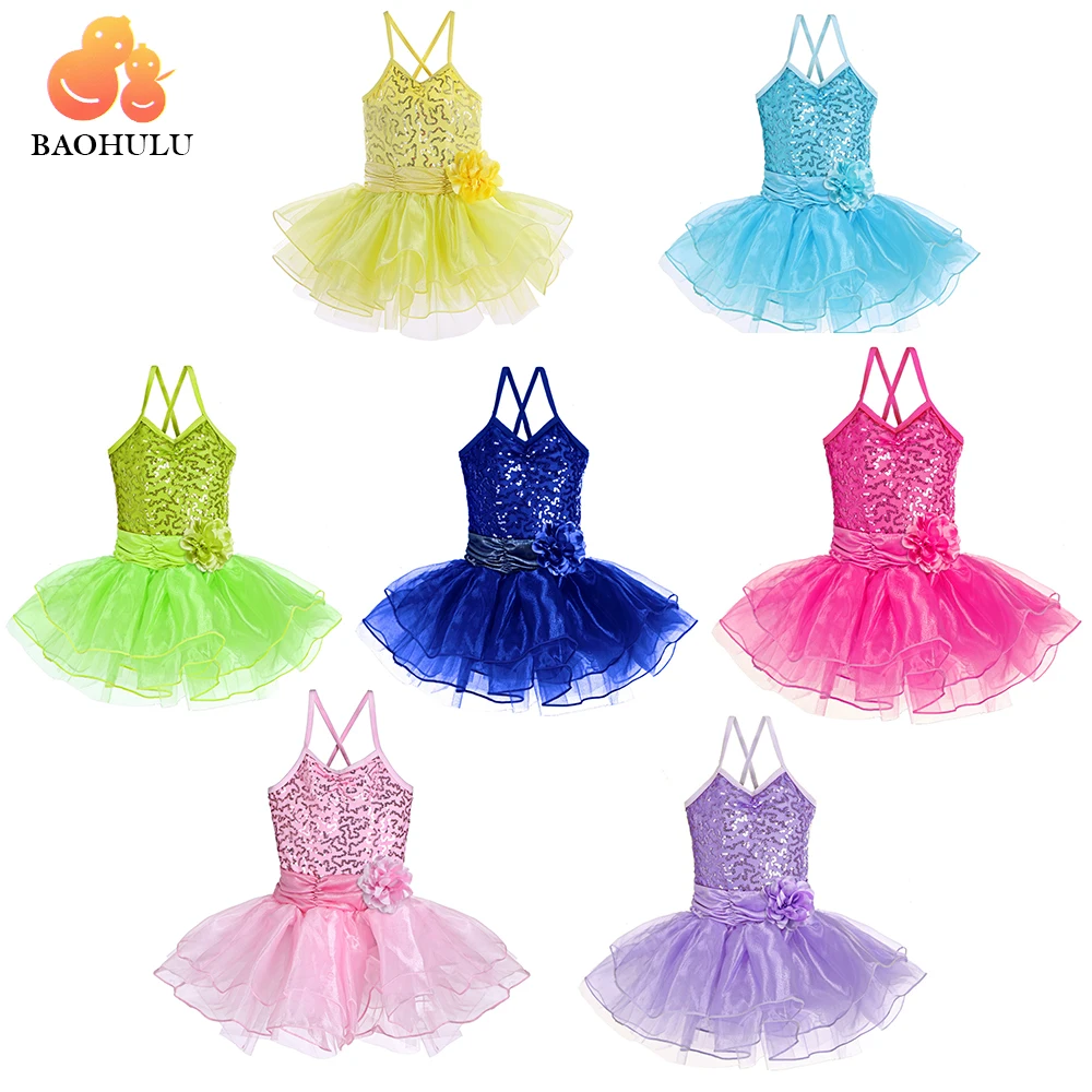 

BAOHULU Children Girls Ballet Leotards Dress tutu Dance wear Training Dance Ballet Tutu Dress Sleeveless Wholesale for girl 2-8Y