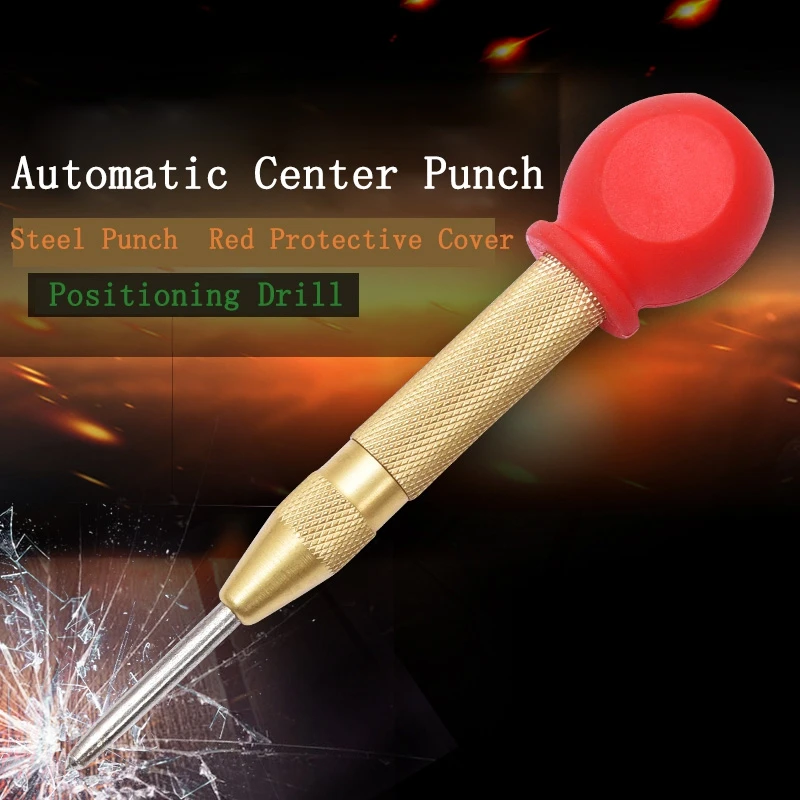 

1Pcs HSS Center Punch Stator punching Automatic Center Pin Punch Spring Loaded Marking Drilling Tool With A Protective Sleeve