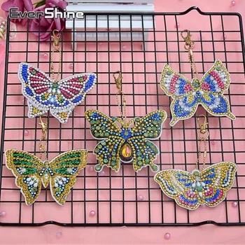 

EverShine 5D Diamond Painting Keychain Butterfly Diamond Embroidery Special Shaped Diamond Keychain Art Handmade Gifts