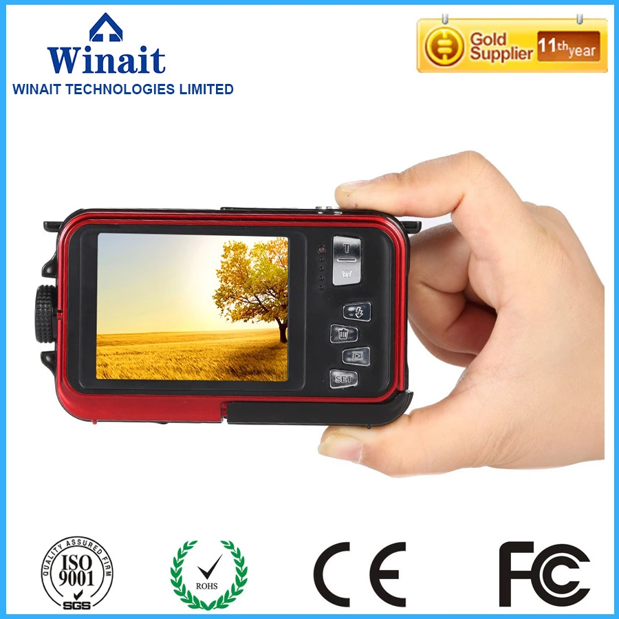

max 24mp waterproof digital camera with dual display, full hd 1080p waterproof digital video camera free shipping