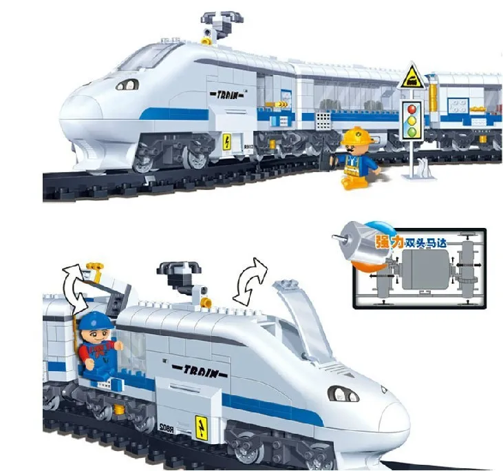 

8221 662pcs Train Railway Toy Building Blocks Constructor Compatible LEGO LEPIN Kids Educational Toys for Boys Girls Children