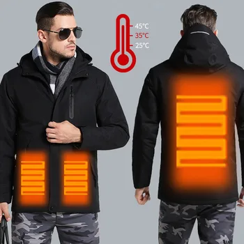 

USB Smart Charging Heating Jacket Winter Thermal Clothing Carbon fiber Heating Warm Thermostatic Clothes (Power bank not includ)