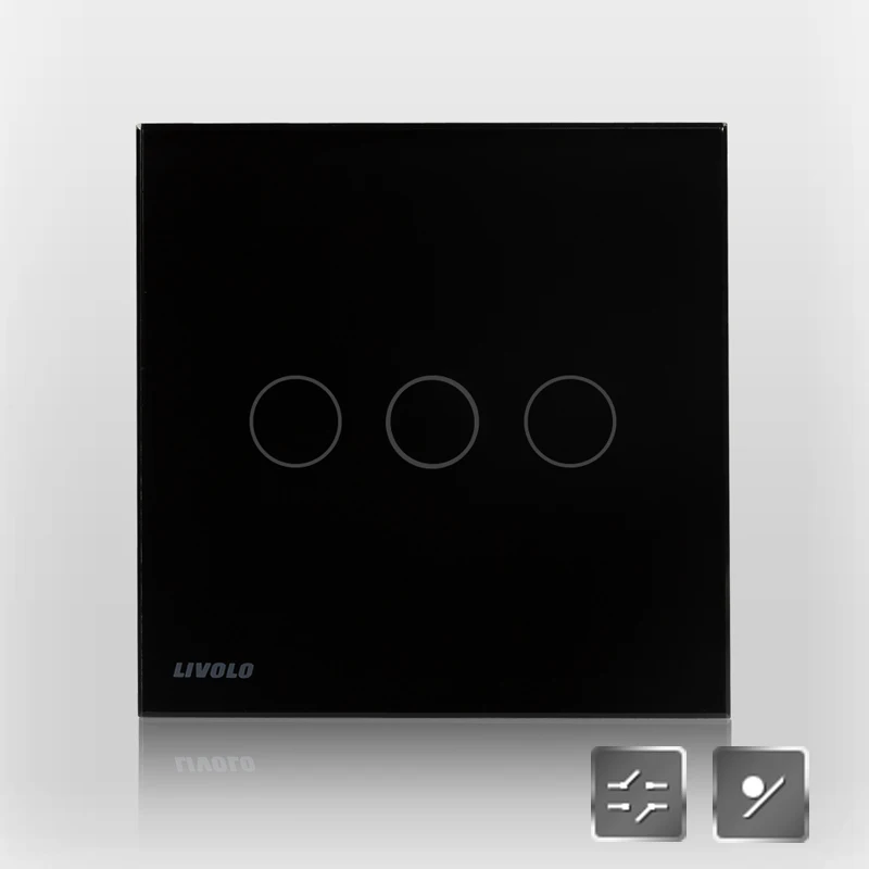 

Livolo switch socket wall smart switch double c6 black touch dual