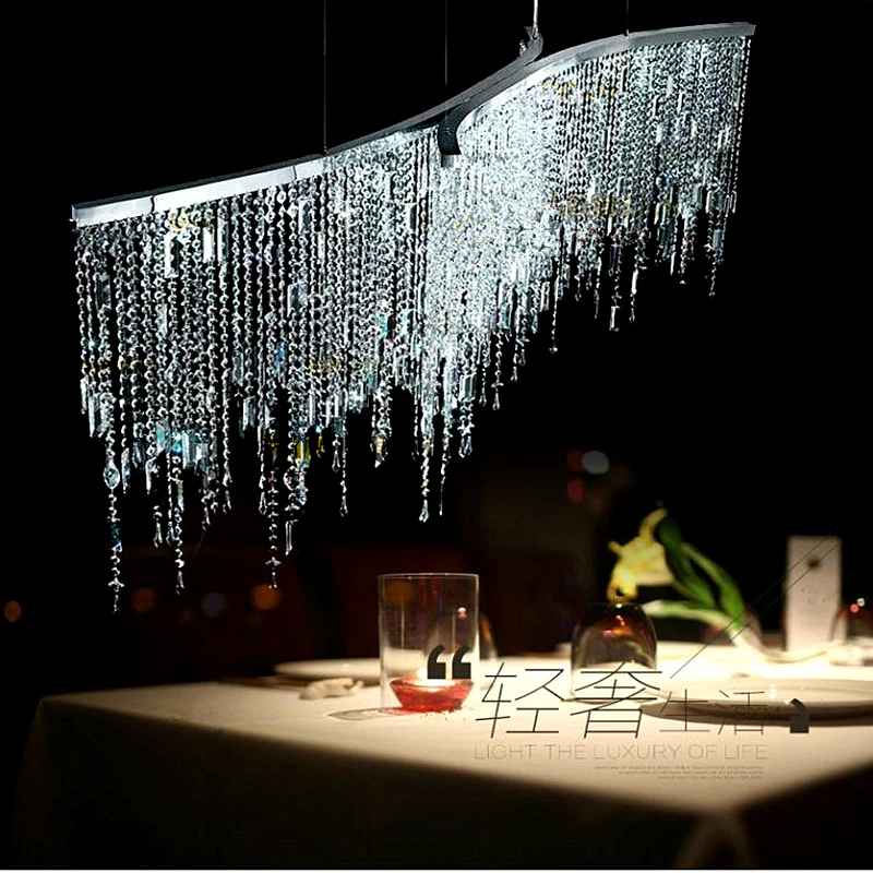 

Modern minimalist Restaurant crystal light LED Lustre living room chandeliers bar Front Desk hanging lamps chandelier Fixture