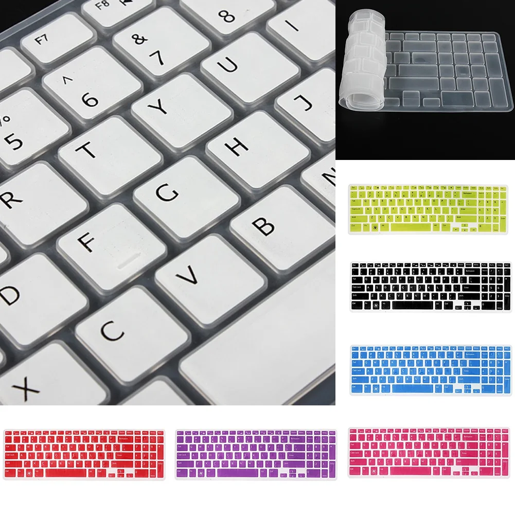 Прозрачный гелевый силиконовый чехол для клавиатуры защитная пленка для 15 дюймового ноутбука мягкие наклейки на клавиатуру 8 цветов