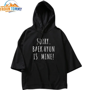 

2018 KPOP Korean EXO Fans Clothes Album Spoof Mischief Cotton Thin Three Quarter Hoodies Pullovers Hoodie Sweatshirts Women