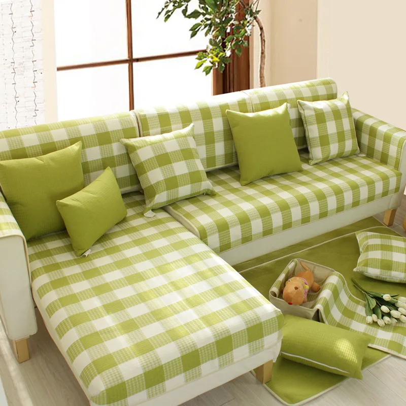 

Iving Room Sofa Cover Cotton Linen Plaid Sofa Cushion Four Seasons Sofa Towel Solid Color Pillow Couch Cover Can Be Customized