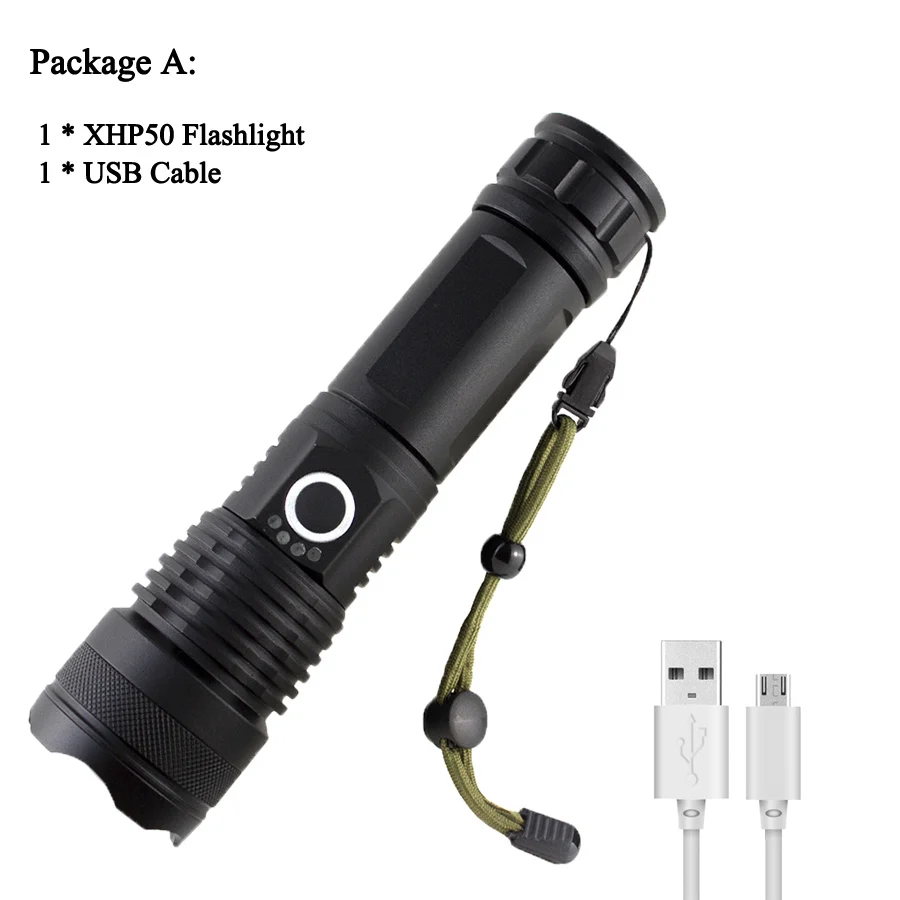 Мощный светодиодный фонарик CREE XLamp XHP50.2 светодиодный фонарик с максимальной выходной мощностью до 30000 люменов светодиодный фонарик lanterna A1 - Испускаемый цвет: NO battery