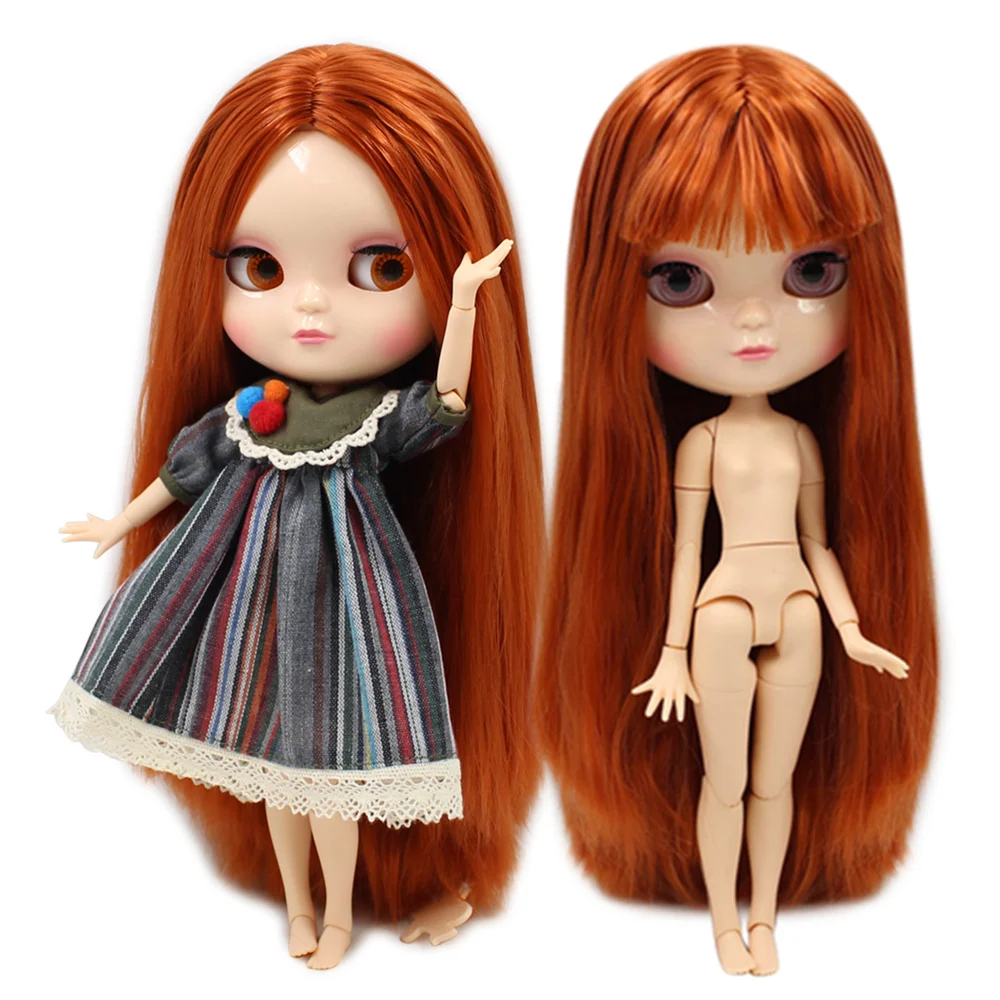 Кукла ICY DBS маленькая грудь azone joint body BL232 красные коричневые волосы 30 см белая кожа