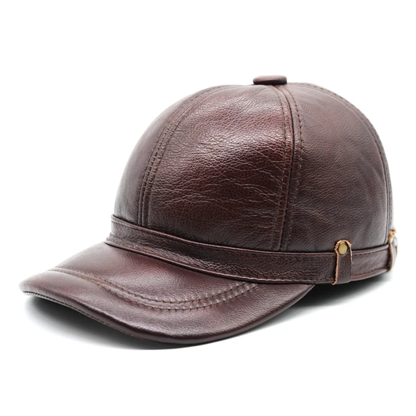 Акция, для взрослых, одноцветные, унисекс, Haisum, натуральная кожа, кепка, новинка, бейсбольные, модные мужские шапки/кепки, 3 цвета, Cs101 - Цвет: brown