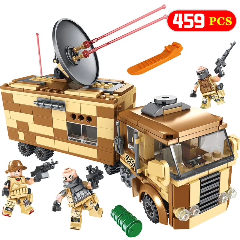 

Military Special Troops Compatible LegoINGLYS Technic War Communication Vehicle Modle Mini Action Figures Blocks Toys for Kids