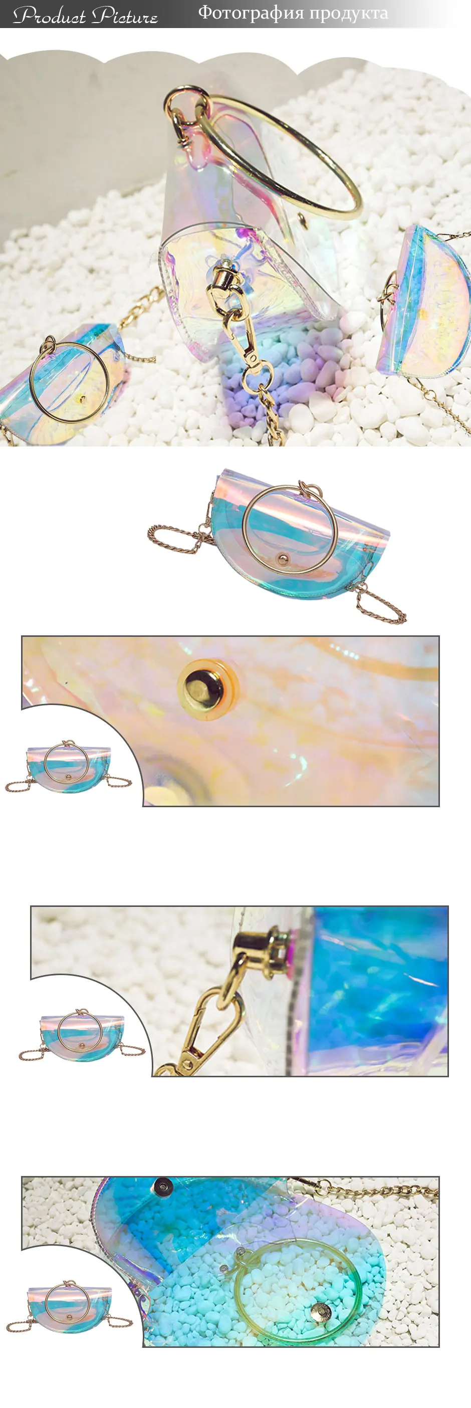 Yesello Jelly Transparan Warna warni Tas Tote Bahu Fashion Wanita aeProducttSubject
