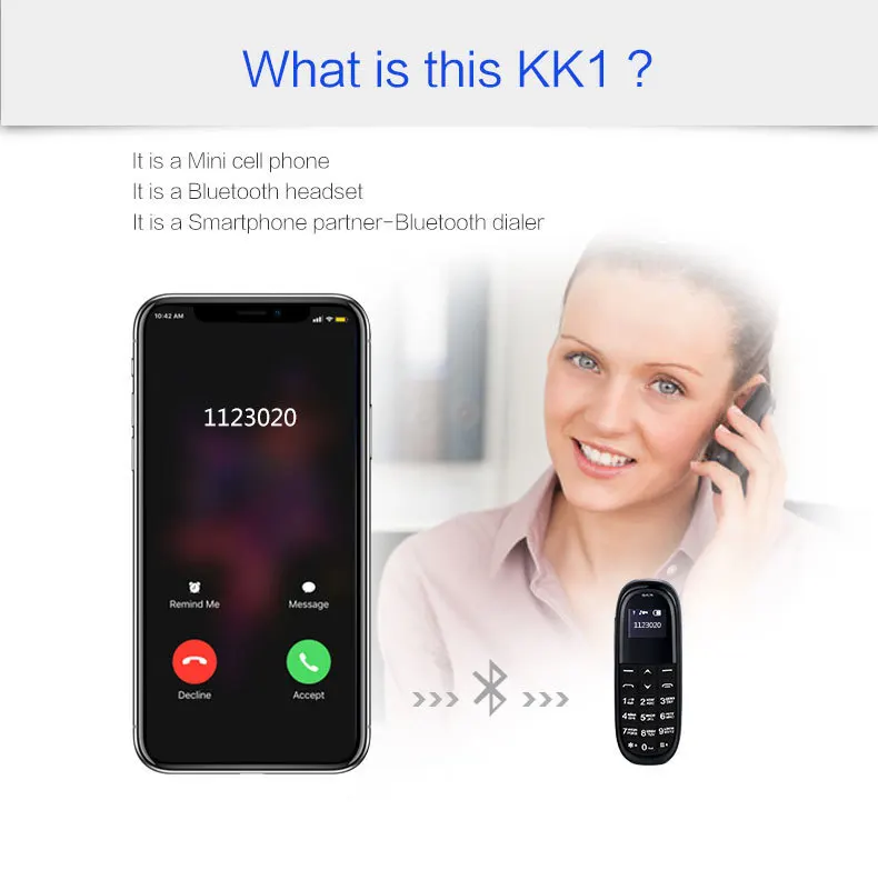 AEKU KK1 мини наушники сотовый телефон Low Radiation громкой связи Bluetooth Dialer для детей детский мобильный телефон