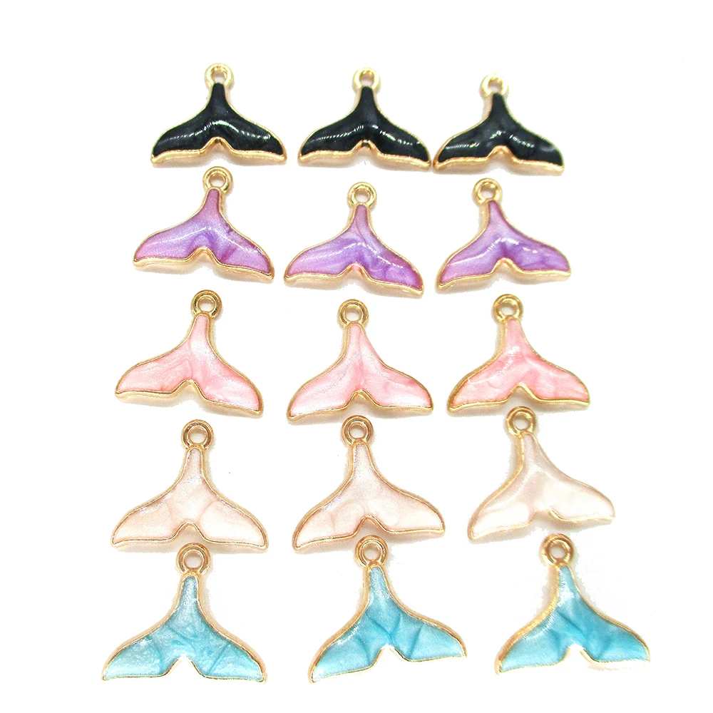 

Metal Enamel mermaid fish tail charms Handmade DIY Bracelet pendants Alloy earring Jewelry making Accessories