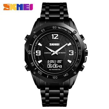 

SKMEI OLED Display Men's Watches 3 time Calorie Pedometer Temperature Measurement Male Sports Watches Quartz Digital Clock 1464
