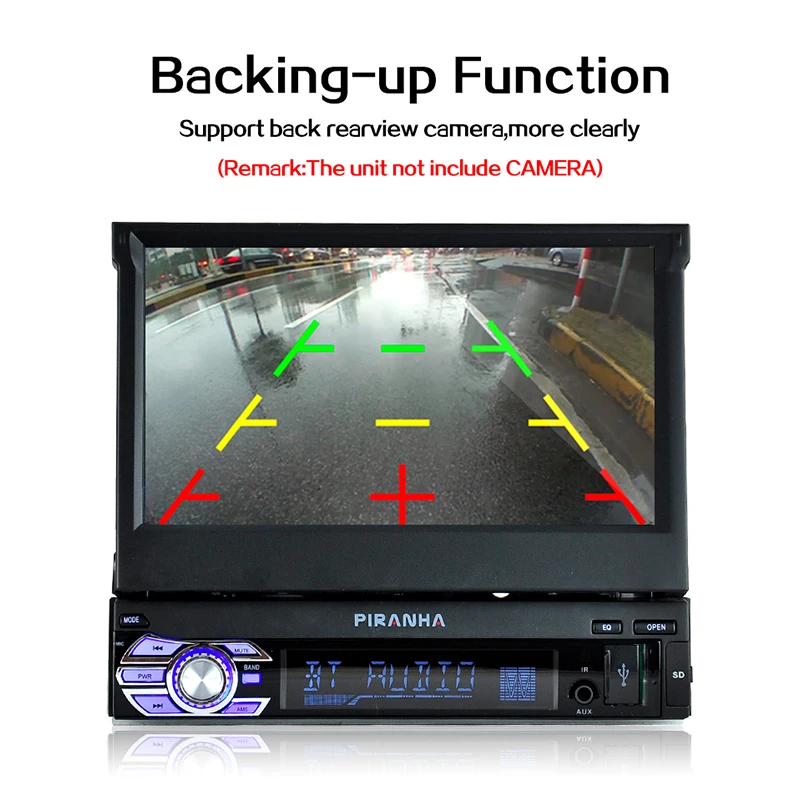 

7" HD Touch Screen Car Radio Audio MP5 Video Player with FM USB AUX Ports Support Rear View Camera Detachable Car Video Player