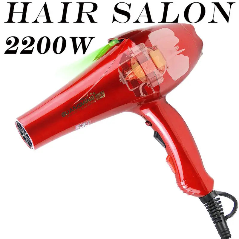 

3 meter long wire High Quality Real 2200w power blower dryer professional salon Hair Dryer hairdryer for barber and hairdresser