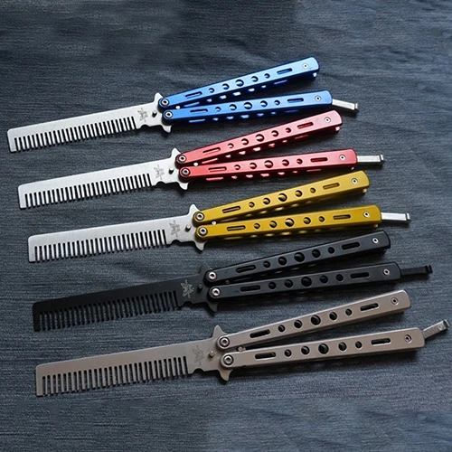 

HOT No Blade Butterfly Knife Shape Design Comb Butterfly Knife Training Tool Without Blade Butterfly Knife Comb