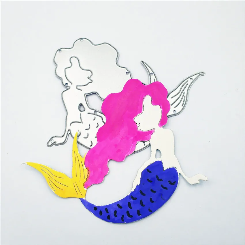 

Mermaid Dies Metal Cutting Dies Stencil for DIY Scrapbooking Album Decorative Embossing Craft Dies Cut Paper Cards Tool 2019