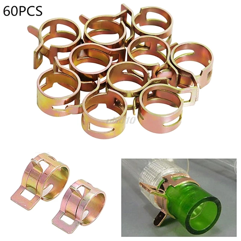 

60Pcs Auto Car Spring Clip Fuel Oil Water Hoes Pipe Tube Clamp Fastener 6 Sizes S08 Drop ship