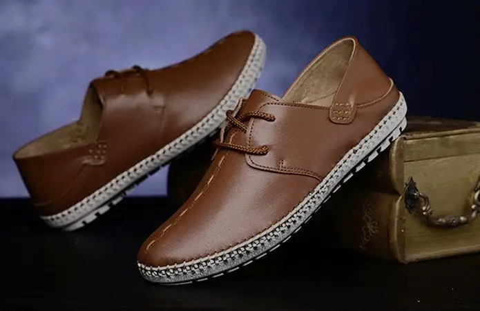 Couro Sapatos De 100 blue Mocassim Buraco Plus Sapatos Negócios Up Genuíno Lace Respirável Suave Black Homens white brown Handmade Condução Size Loafers p5Eqxqnwf