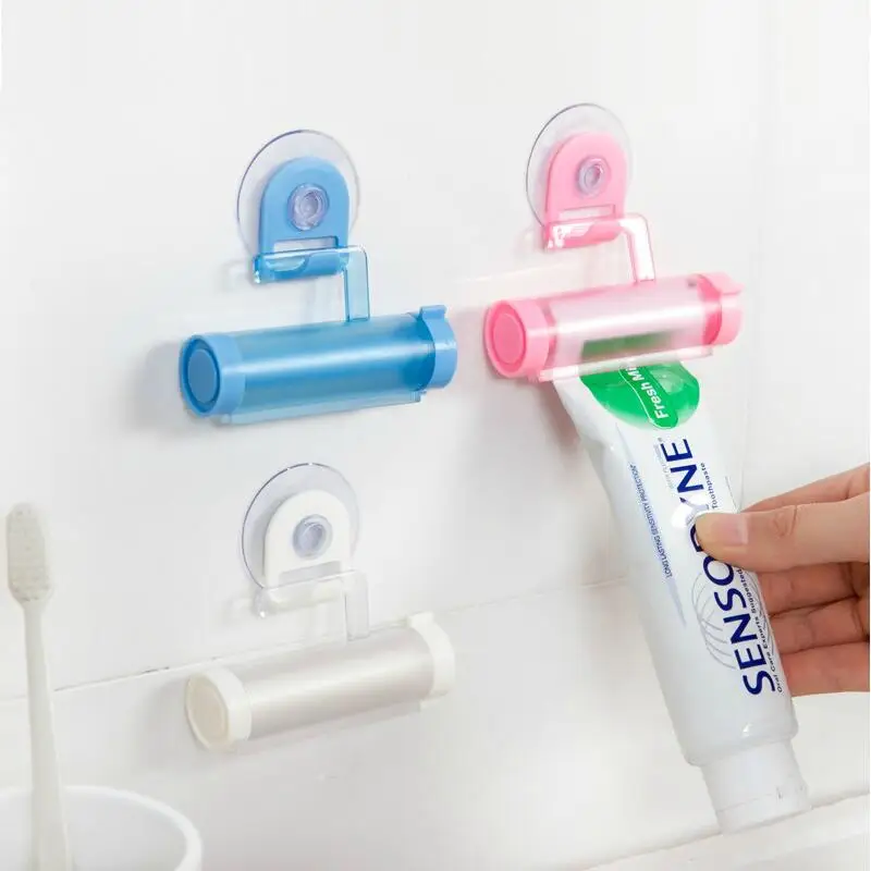

Toothpaste Dispenser Tube Partner Sucker Hanging Toothpaste Storage Rack Organizer Squeezer Random Color