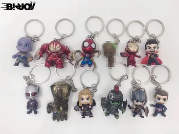 

4cm Avengers Q Keychain Pendant Thor Ant Man Gloves Doctor Strange Iron Man Captain America Hulk buster Figure Model Toy Doll
