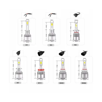 

LED Car Headlight 1/2/4/10Pcs Pack LED COB Bulbs H4 HB3/9005 HB4/9006 H1 H3 H7 H11 Auto Head lamp 12V 24V 6000K Light COB Chip