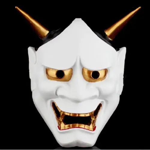 Винтажный Японский буддист злой они но маска хання Хэллоуин костюм ужас маска - Цвет: Белый