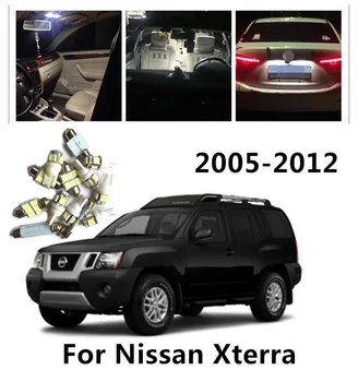 

LOAUT 8pcs LED Map light License Plate light Bulbs For Nissan Xterra 2005-2012 Light Bulbs Interior Package Kit