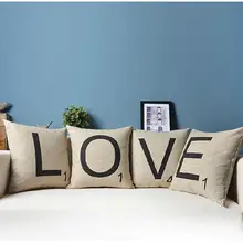 "Любовь" буквы минималистичные подарки для пары подушка мультфильм хлопковая Подушка для домашнего декора диванные подушки 4 шт./партия